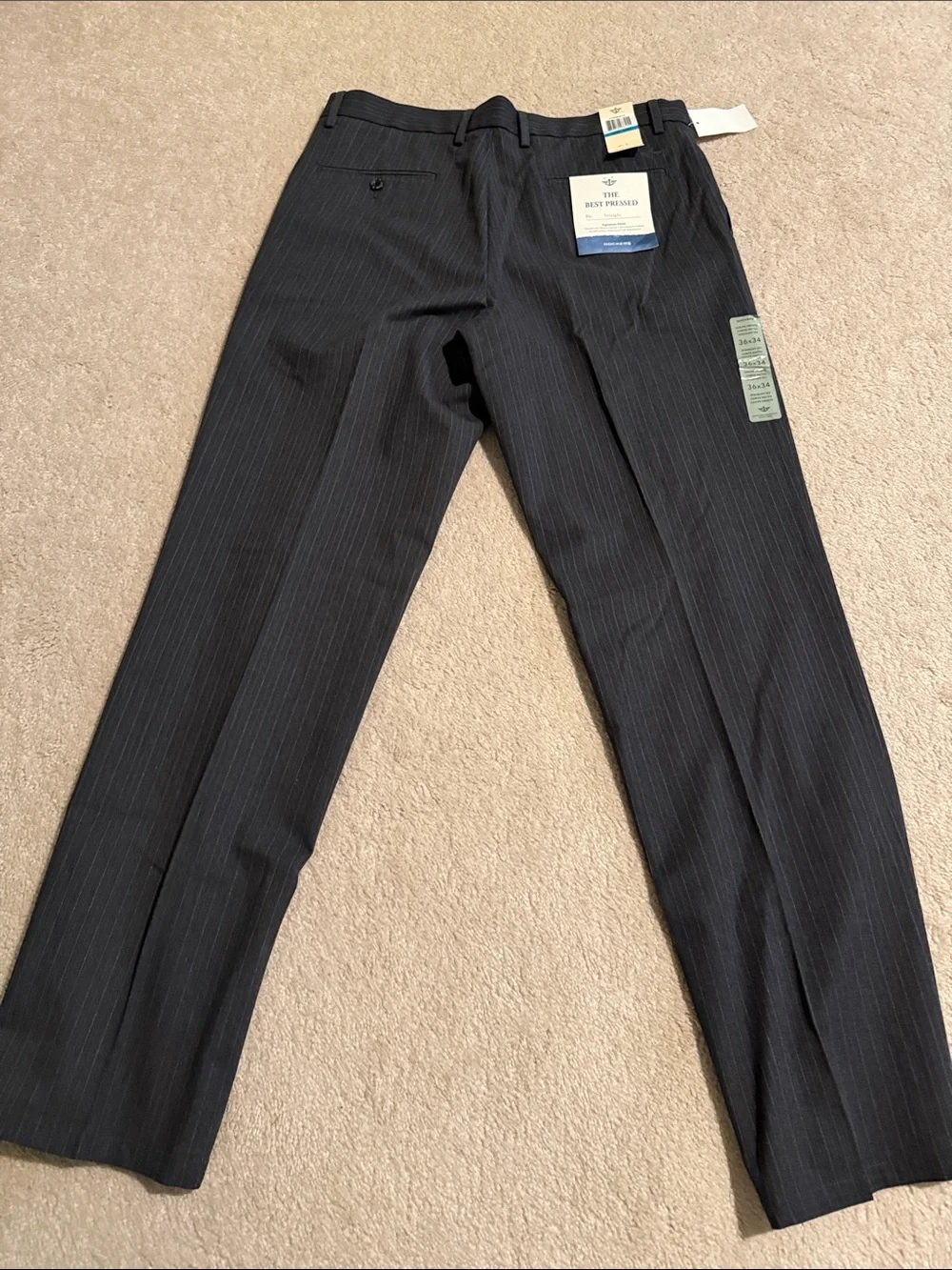 Dockers Straight Fit Dark Gray Pinstripe Pants
